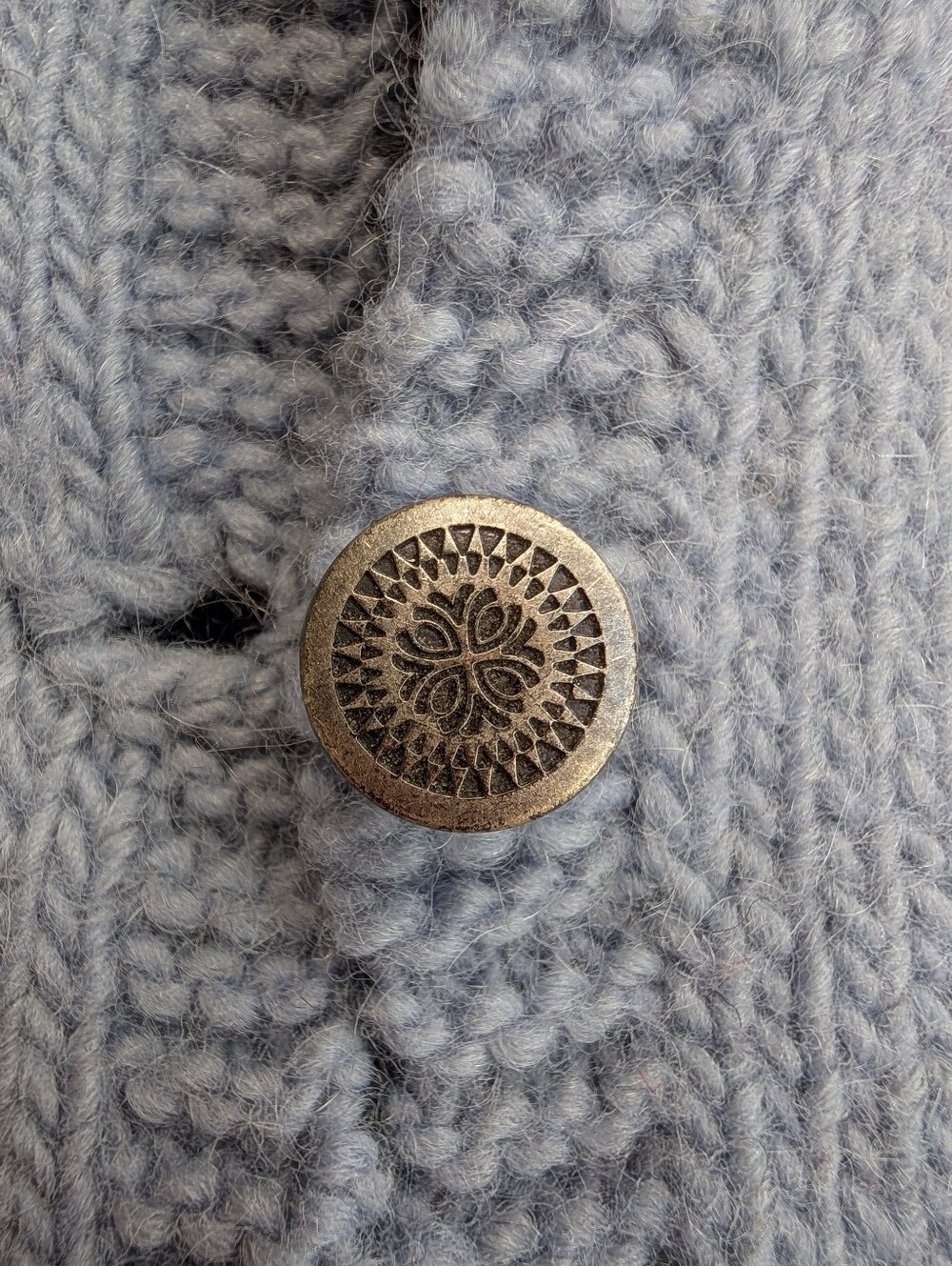 Rare Vintage Hand Knitted Graphic Hot Air Folk Sweater Cardigan Women's Large - Picture 8 of 11